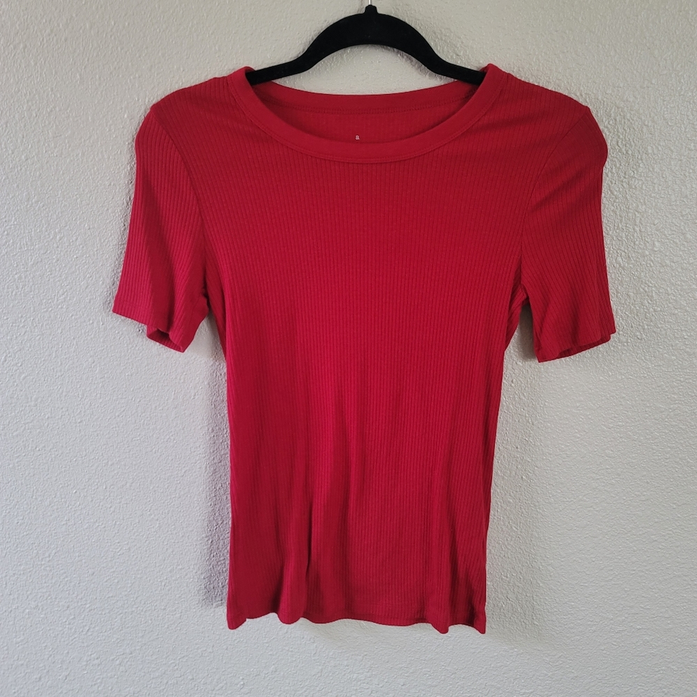 ✨️BOGO✨️A New Day Red Ribbed Layering Shirt Size Small
